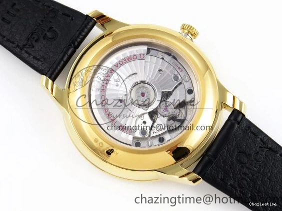 0124 WeatherProof De Ville Power Reserve YG MKF 1:1 Best Edition Black Dial on Black Leather Strap A 7758